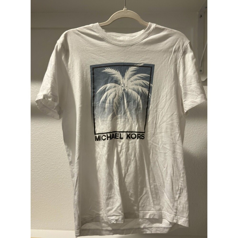 Michael Kors White Palm Tree Graphic T-Shirt